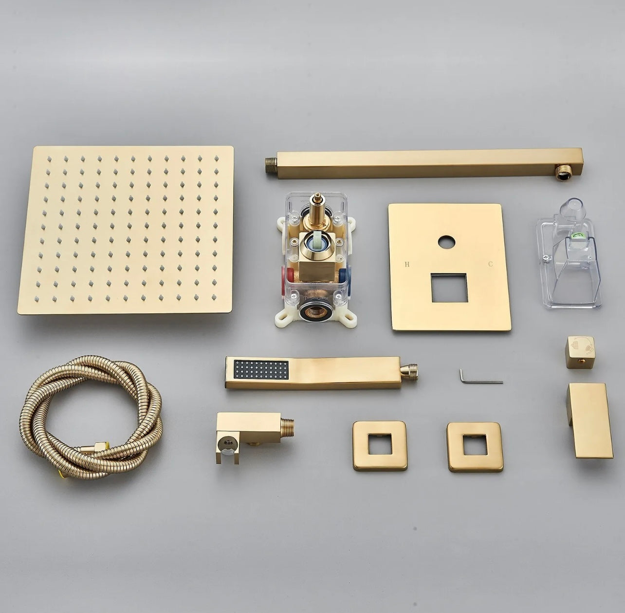 12 inch brushed gold 2 function shower system