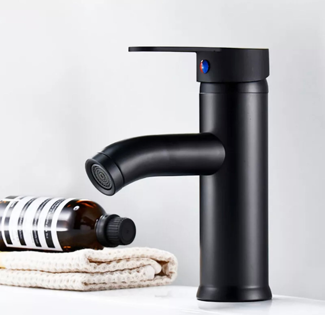 #1456 Matte Black Waterfall Vanity Faucet