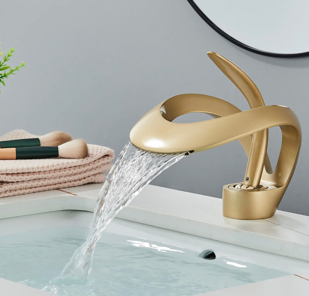 Chrome Waterfall Lavatory Vanity Faucet