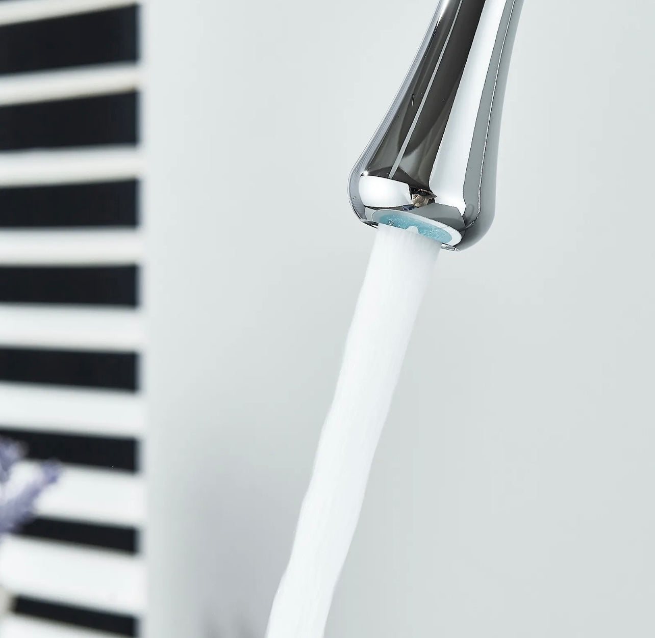 Chrome waterfall goose neck vessel faucet