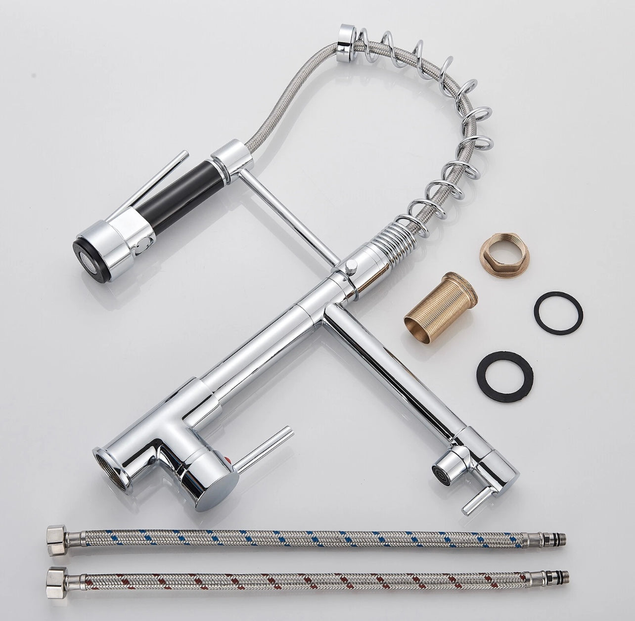 #1562 CHROME SPRING 2-FUNCTION PULL-DOWN KITCHEN FAUCET