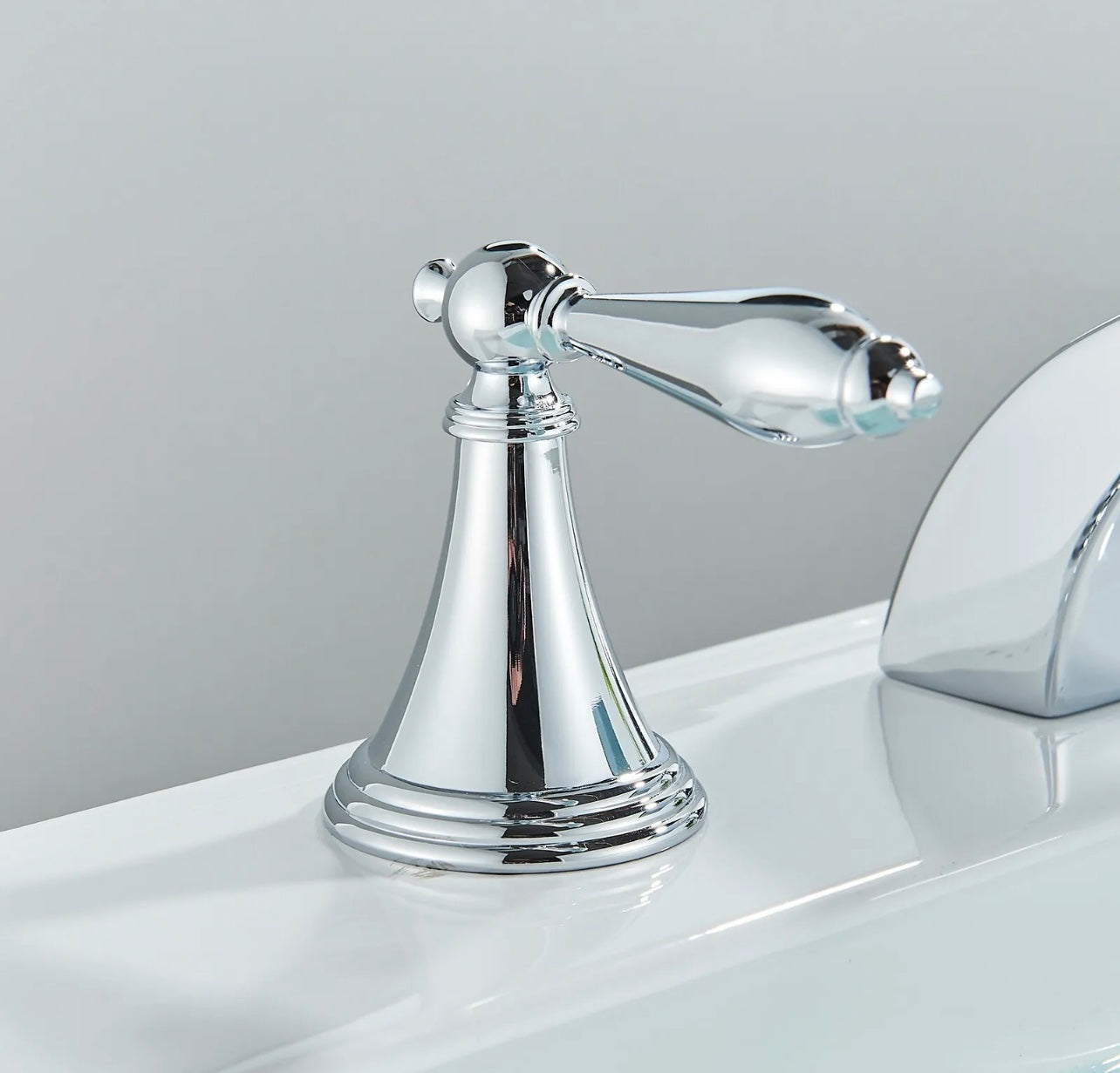 #1418 Chrome LED 3 Holes 2 Handle Waterfall Vanity Faucet