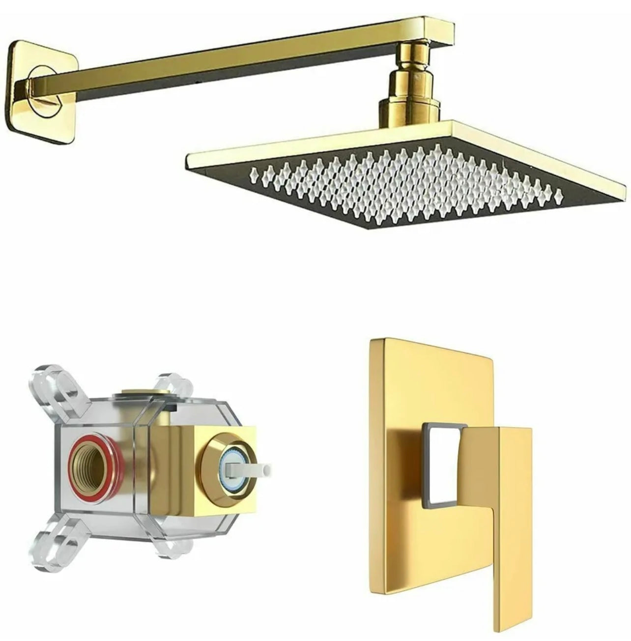 #1039 8 inch gold 1 function shower system