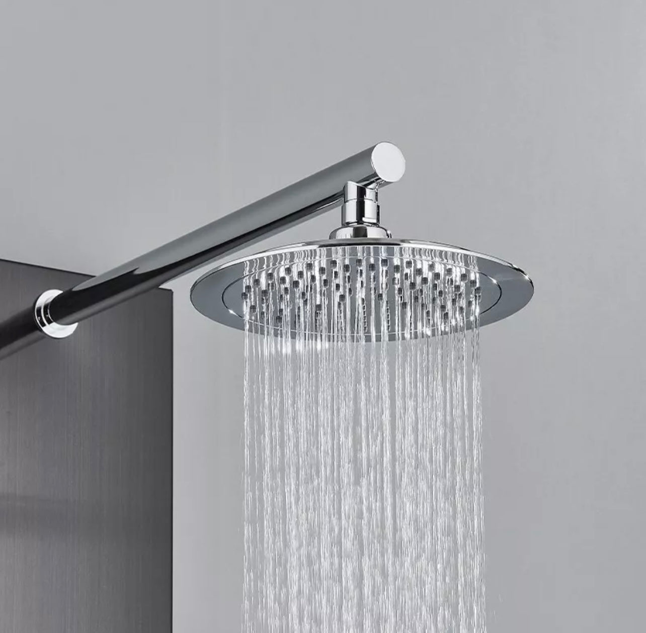 #1281 black stainless steel 8-inch 3 function shower panel with niche