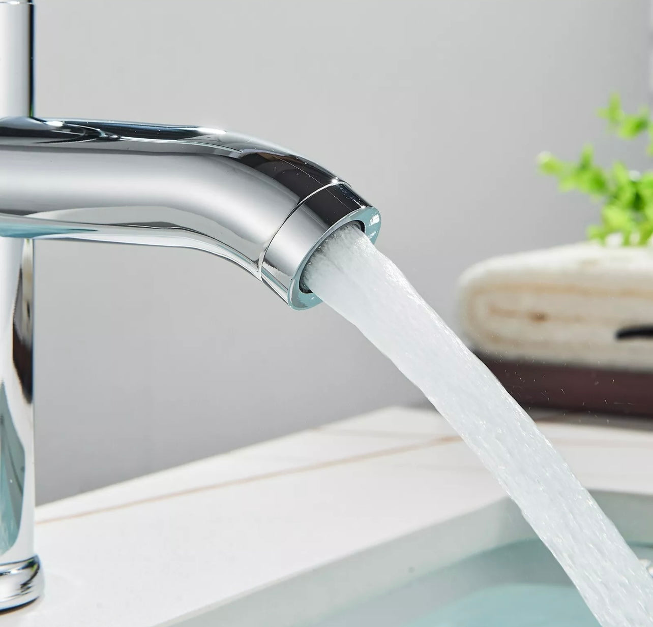 #1448 Chrome Waterfall Vanity Faucet