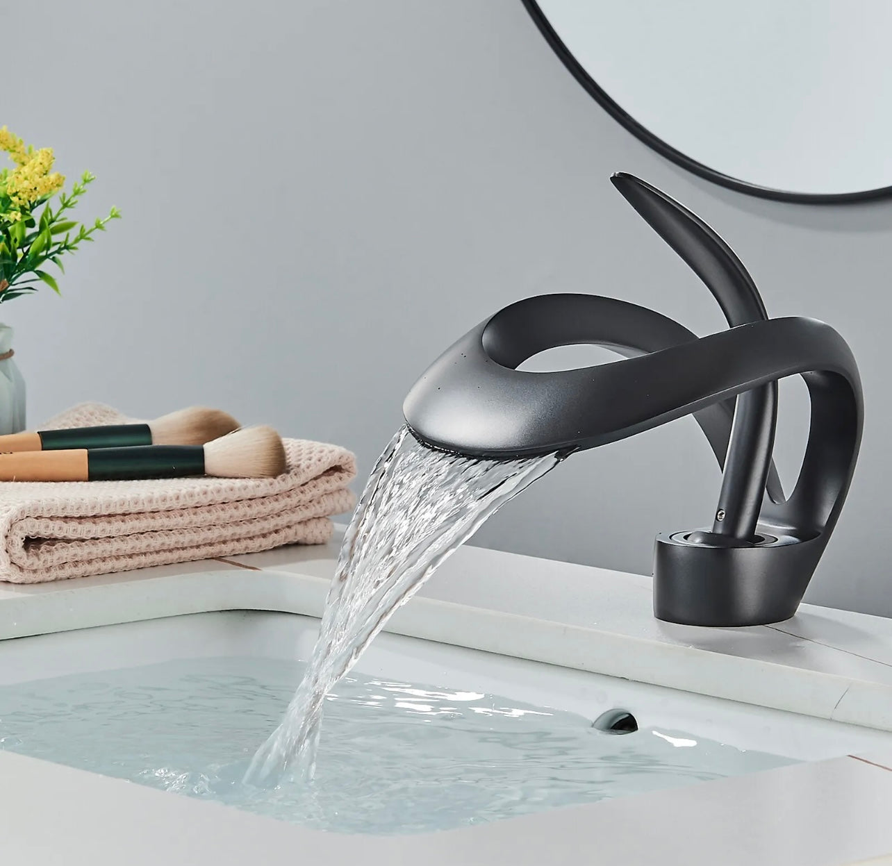Chrome Waterfall Lavatory Vanity Faucet