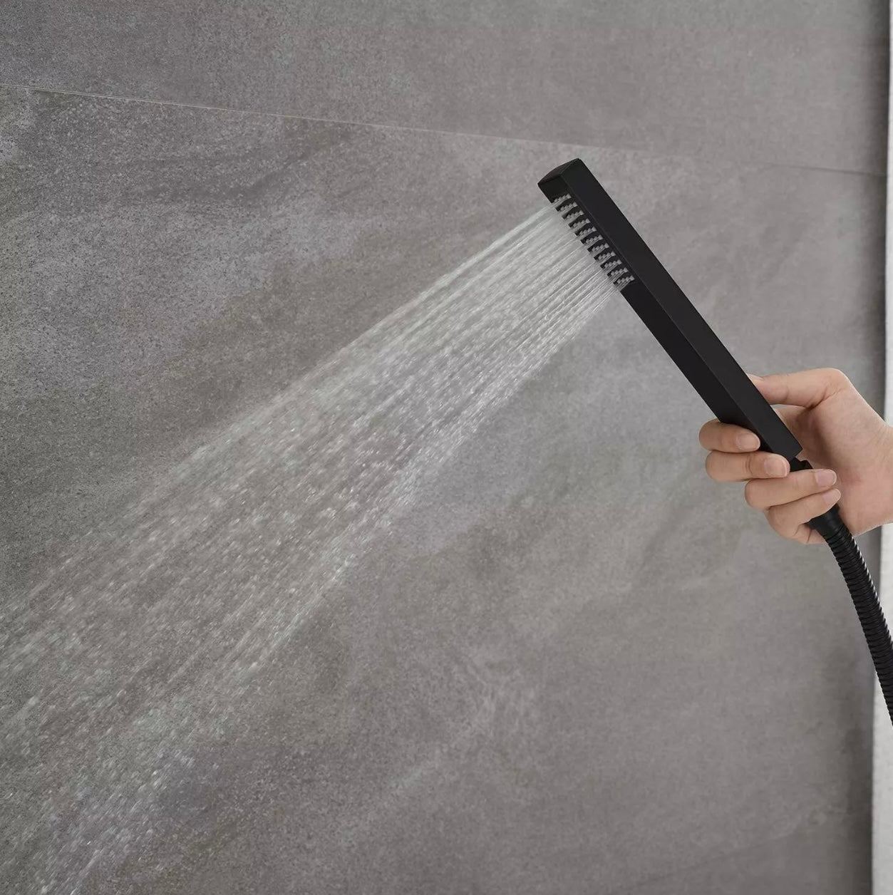 Matte black 2 function waterfall spout tub filler faucet