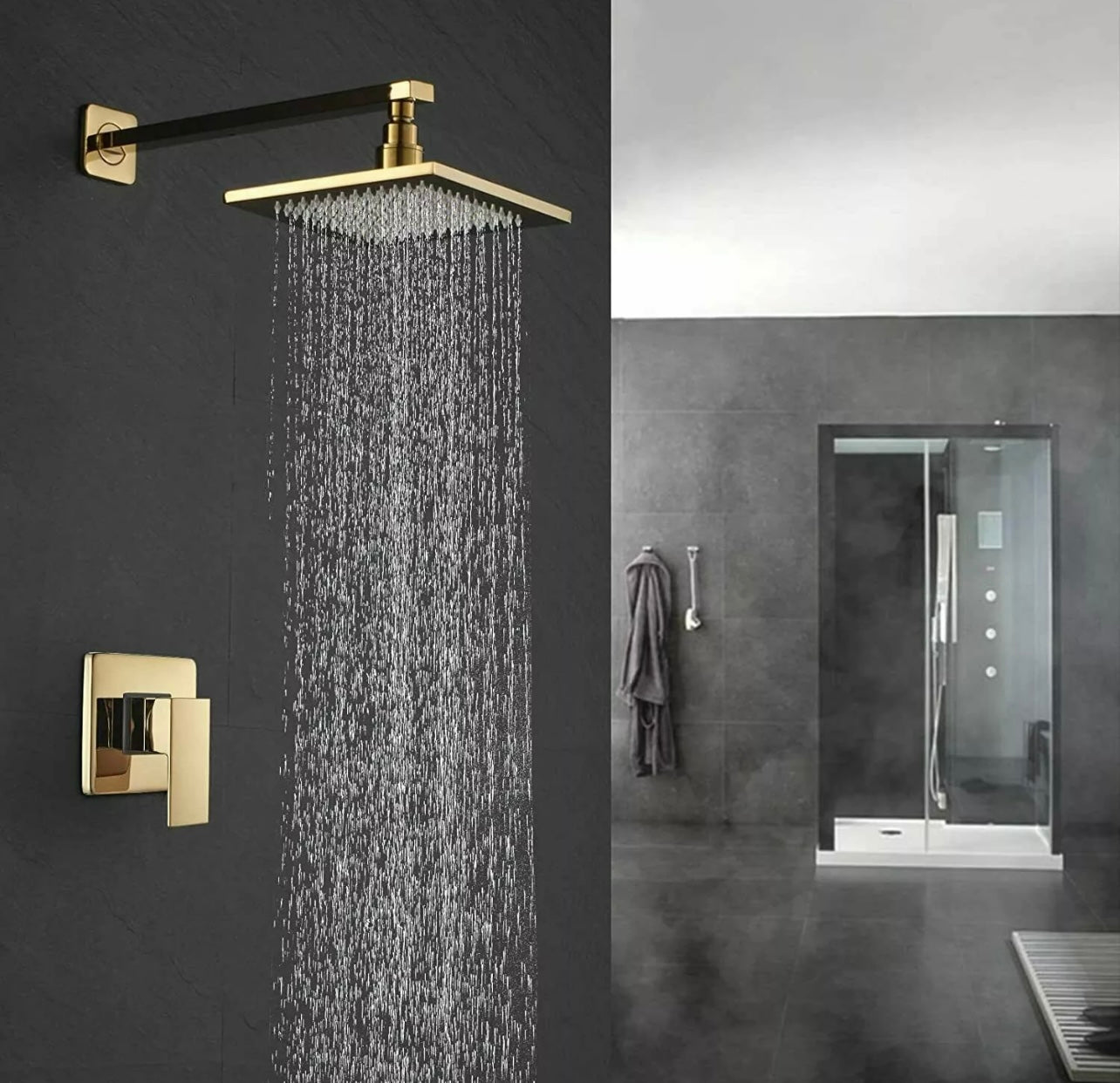 #1039 8 inch gold 1 function shower system