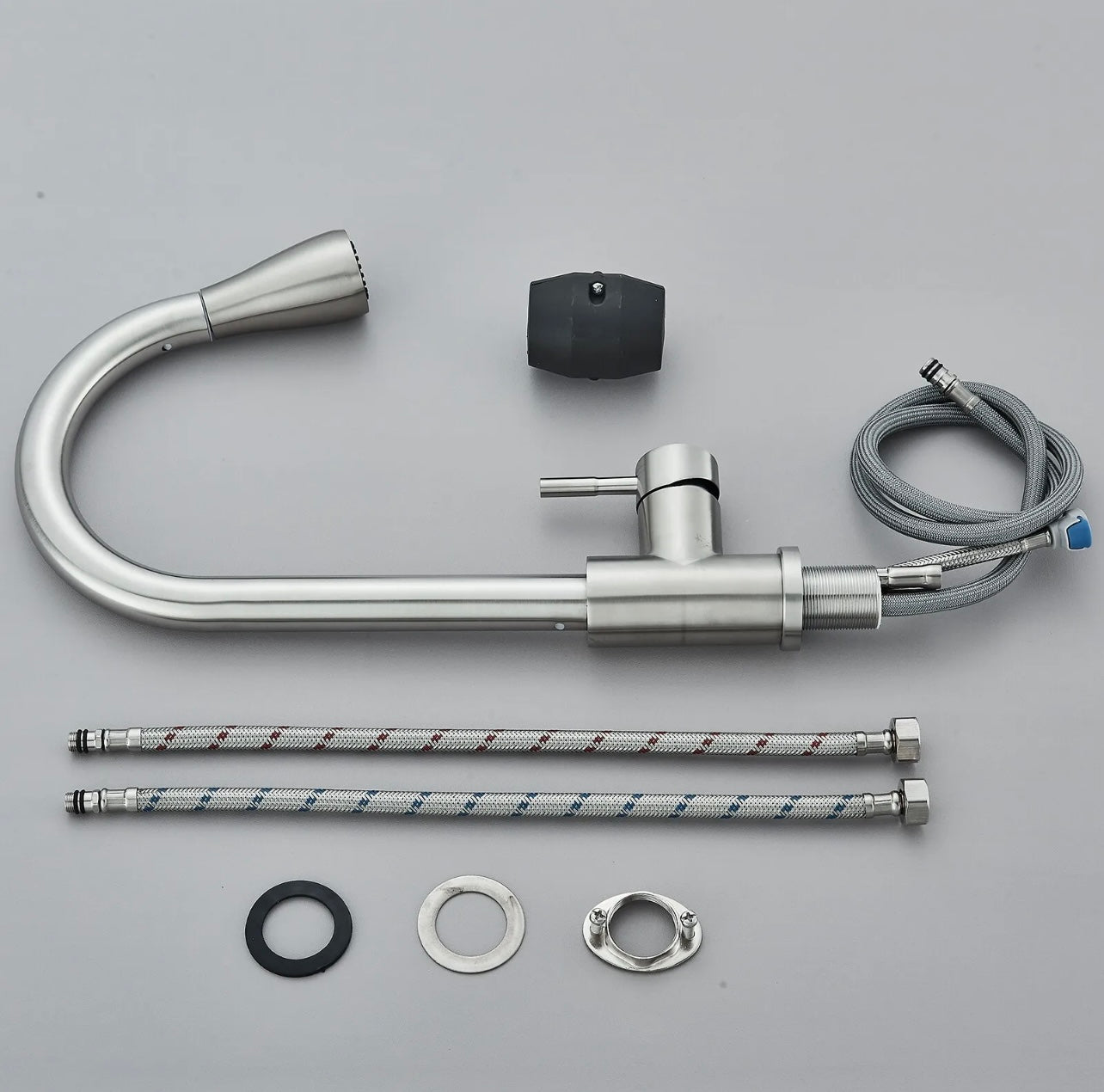 #1573 Brushed nickel pull out kitchen faucet