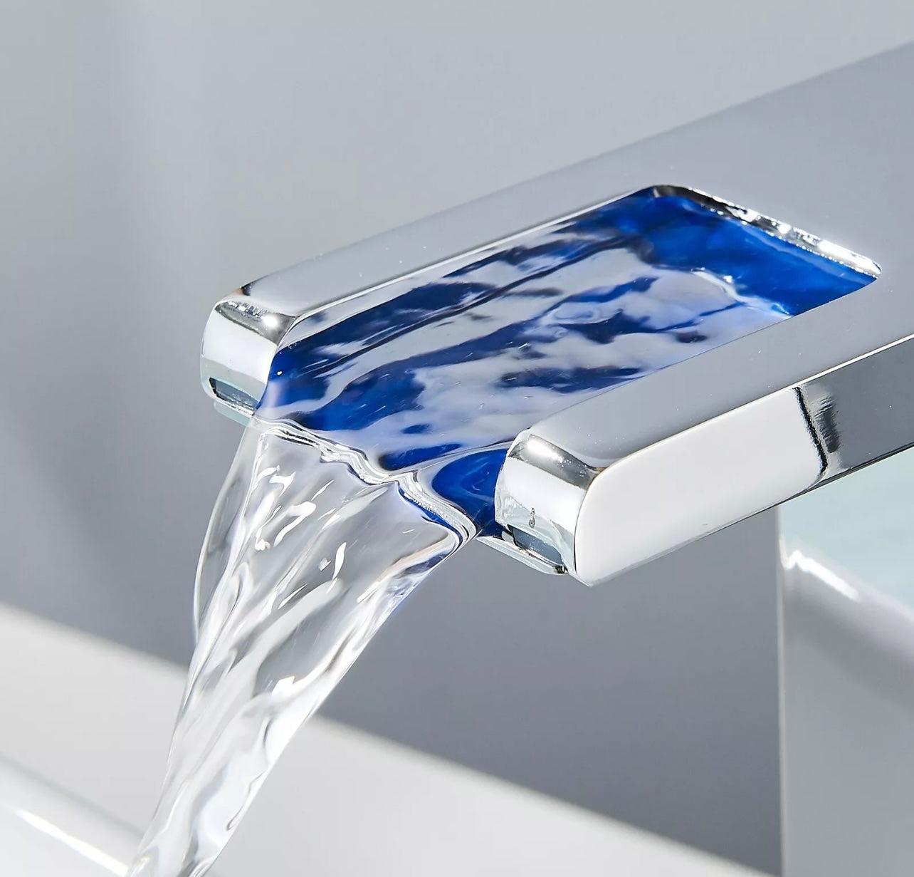 #1445 Chrome led waterfall vessel faucet