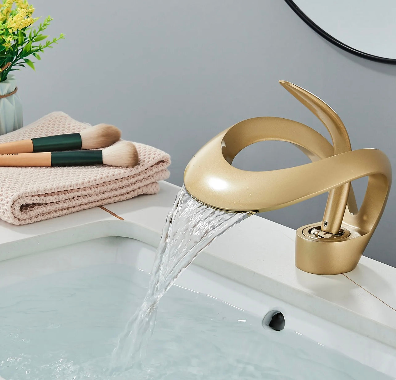Chrome Waterfall Lavatory Vanity Faucet