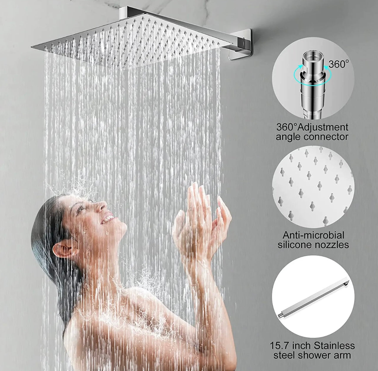 #1000 12 inch chrome 2 function shower system