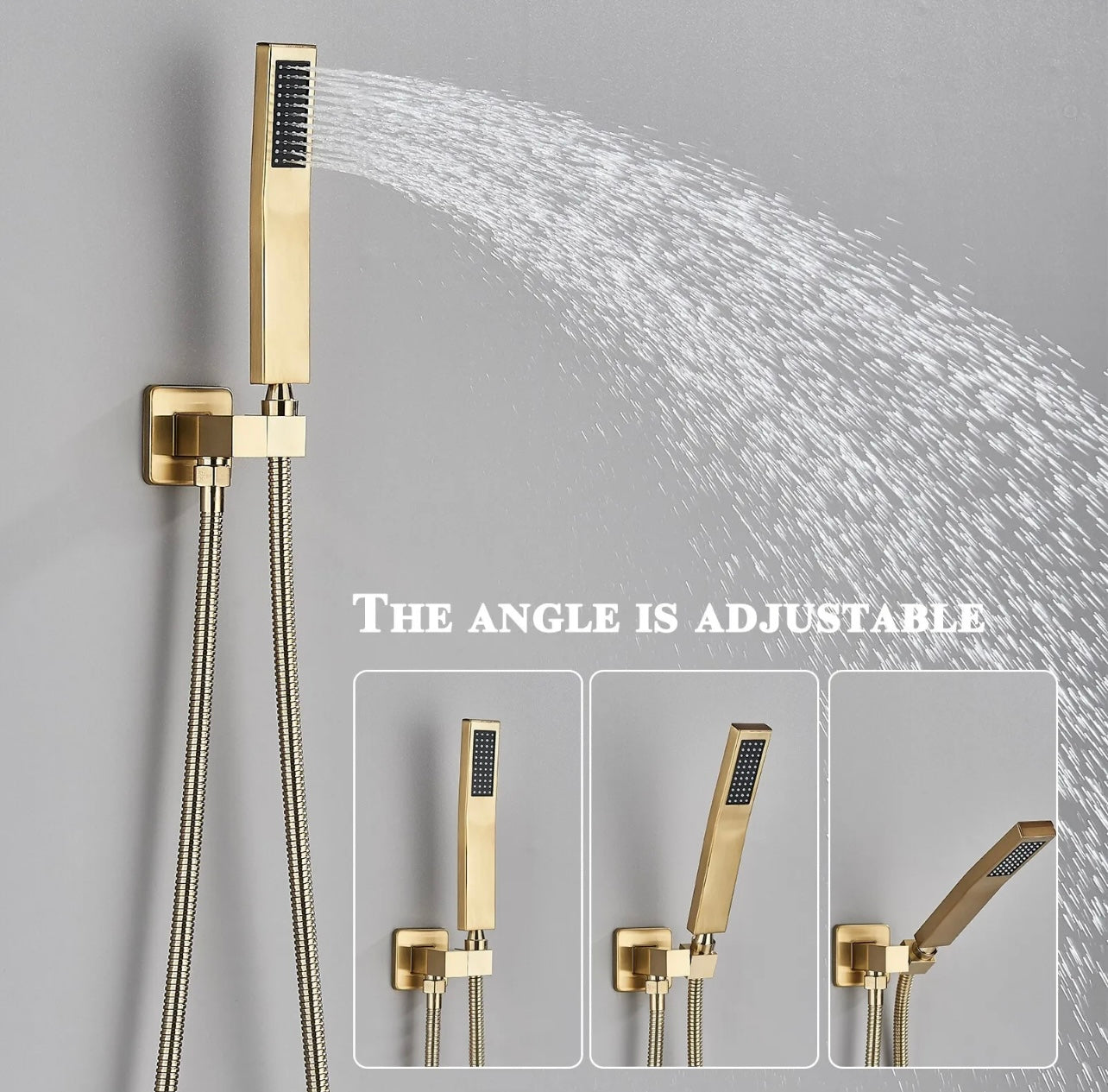 12 inch brushed gold 2 function shower system