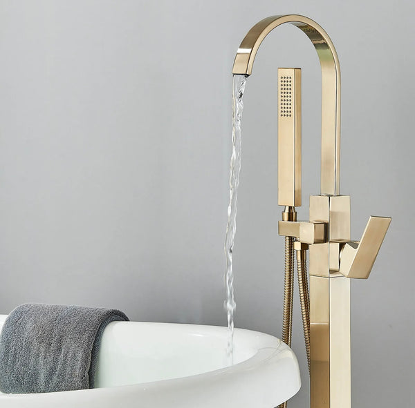 #1605 Brushed gold 2 function waterfall spout tub filler faucet