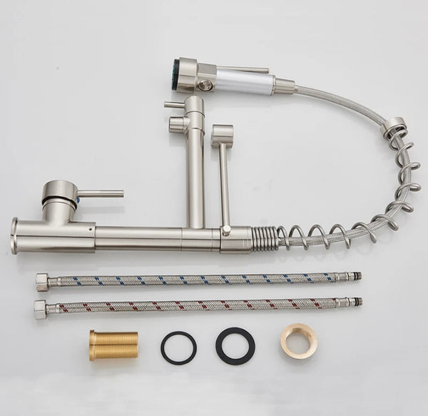 #1560 BRUSHED NICKEL SPRING 2-FUNCTION PULL-DOWN KITCHEN FAUCET