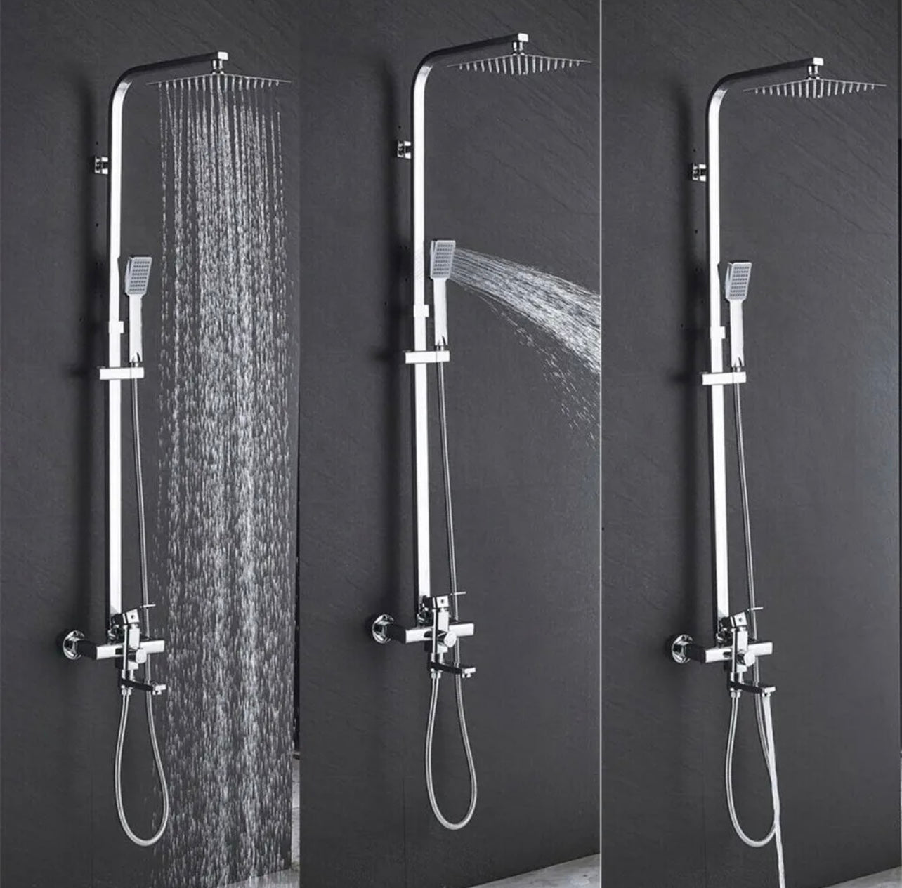 3 in 1 rainfall exposed shower system