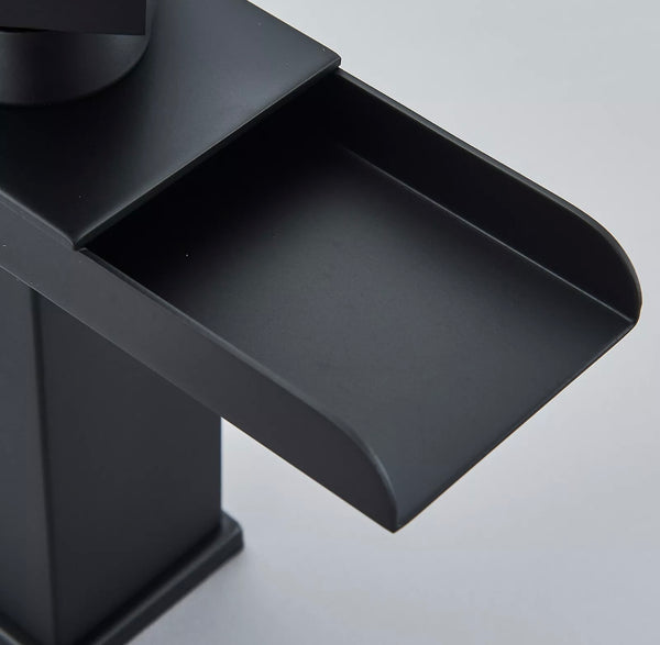 #1464 MATTE BLACK WATERFALL VANITY FAUCET