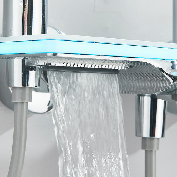#1185 Polished Chrome 4-in-1 Exposed Shower System with LCD Display with Piano Keys