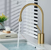 #1438 Brushed GOLD GOOSE NECK WATERFALL VANITY FAUCET