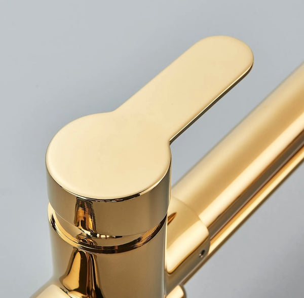 #1559 GOLD PULL-OUT KITCHEN FAUCET WITH DUAL SPRAY HEAD + PURIFIED WATER DISPENSER