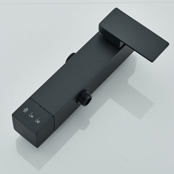 #1173 MATTE BLACK 3 IN 1 EXPOSED SHOWER SET