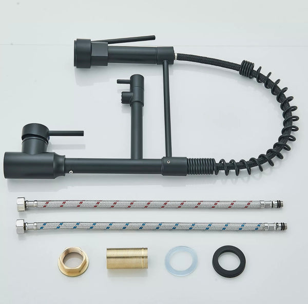 #1599 MATTE BLACK SPRING 2 FUNCTION KITCHEN FAUCET