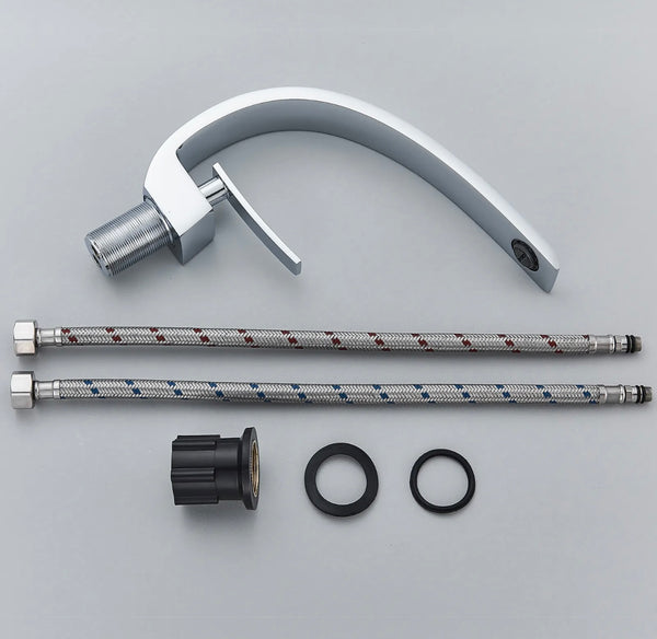 #1381 MATTE BLACK CURVED VANITY FAUCET