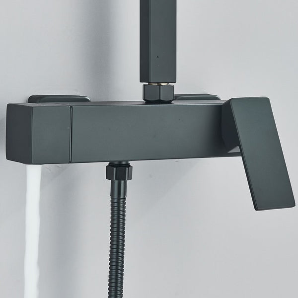 #1173 MATTE BLACK 3 IN 1 EXPOSED SHOWER SET