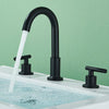 #1482 MATTE BLACK WATERFALL 8-INCH WIDESPREAD VANITY FAUCET