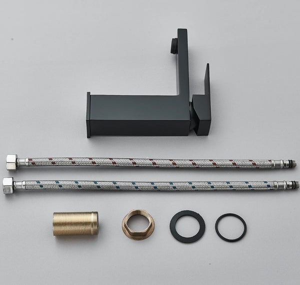 #1409 MATTE BLACK LAVATORY WATERFALL VANITY FAUCET