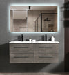 #1706 SG8058 48-Inch Ash Grey His and Her Floating Vanity Set with LED Mirror