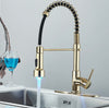 #1551 GOLD LED PULL-DOWN KITCHEN FAUCET WITH DUAL SPRAY HEAD