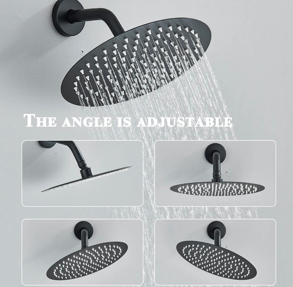 #1037 8 INCH MATTE BLACK SINGLE FUNCTION SHOWER SYSTEM