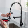 #1579 MATTE BLACK COMMERCIAL PULL-DOWN LED 2 FUNCTION KITCHEN FAUCET