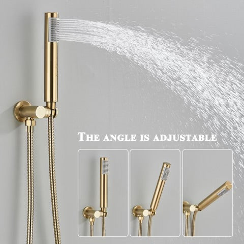#1050 12-INCH BRUSHED GOLD 2 FUNCTION SHOWER SYSTEM