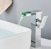 #1445 Chrome led waterfall vessel faucet