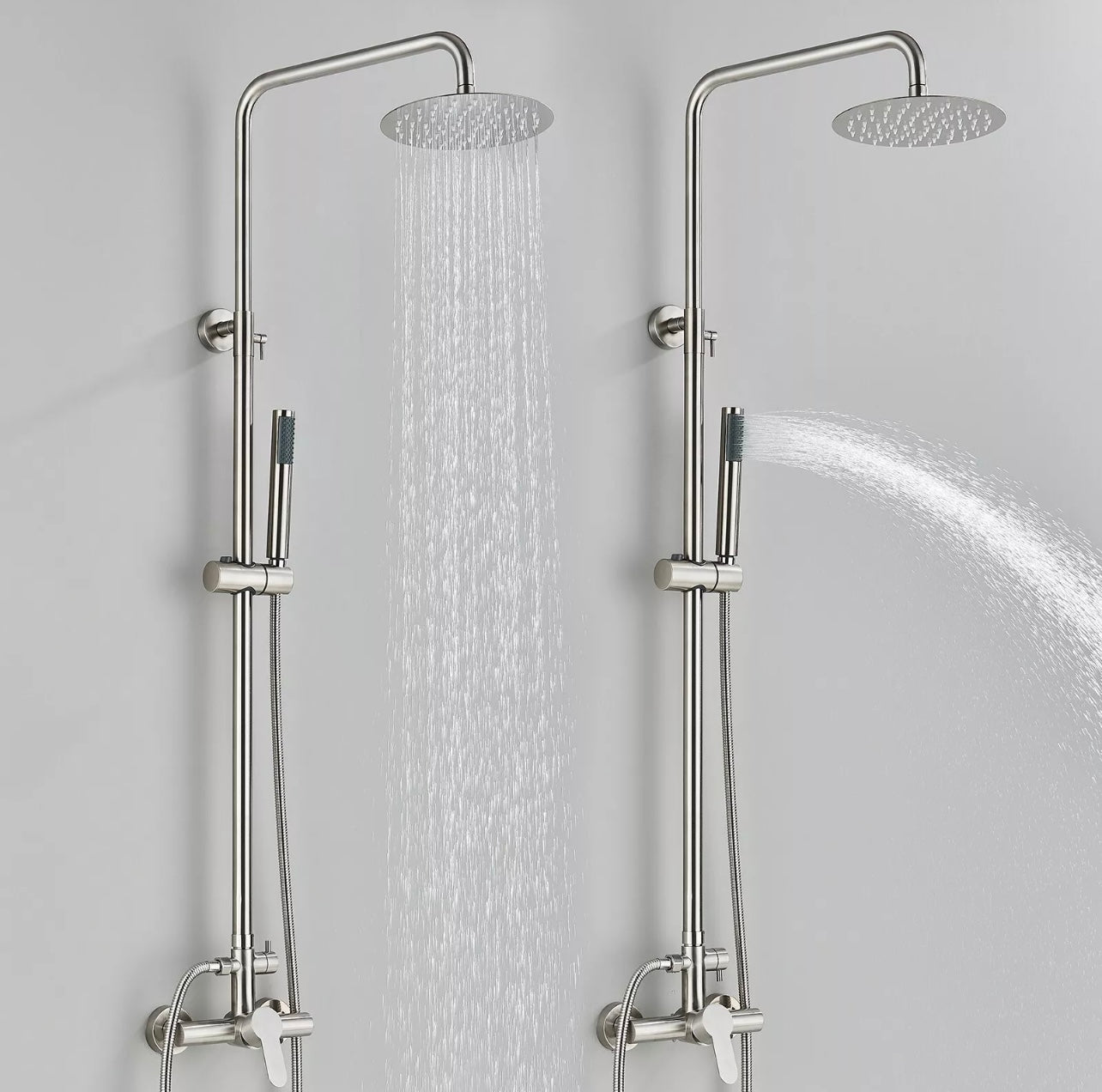 #1158 brushed nickel 2 in 1 exposed shower set