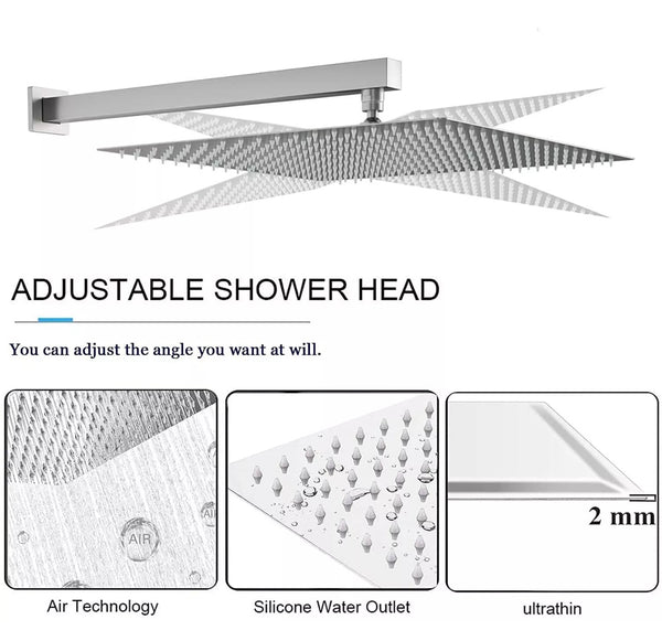 #1014 12 INCH BRUSHED NICKEL 2 FUNCTIOM WALL MOUNT SHOWER SYSTEM