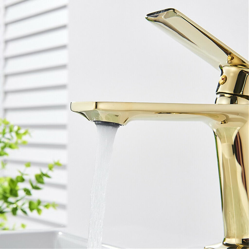 #1461 gold waterfall vanity faucet