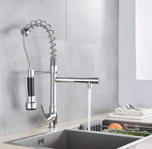 #1562 CHROME SPRING 2-FUNCTION PULL-DOWN KITCHEN FAUCET