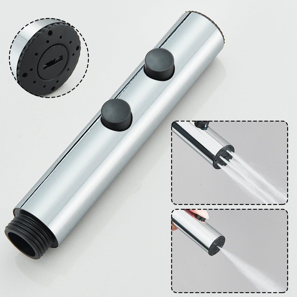 #1185 Polished Chrome 4-in-1 Exposed Shower System with LCD Display with Piano Keys
