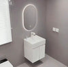 #1702 SG9263 19-Inch White Stripe Floating Vanity Set with LED Mirror