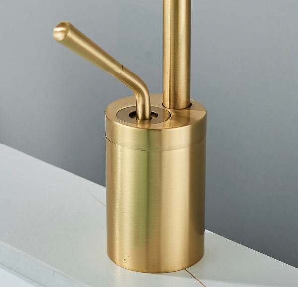 #1438 Brushed GOLD GOOSE NECK WATERFALL VANITY FAUCET
