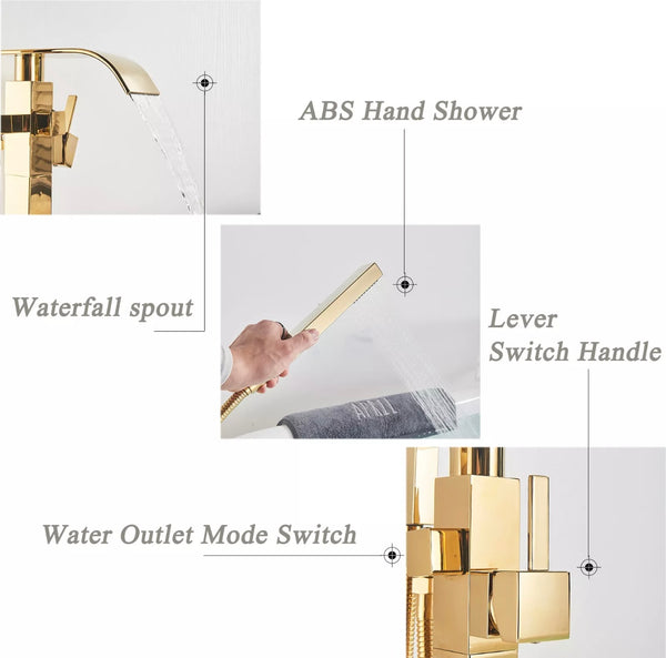 #1613 gold 2 function tub filler faucet