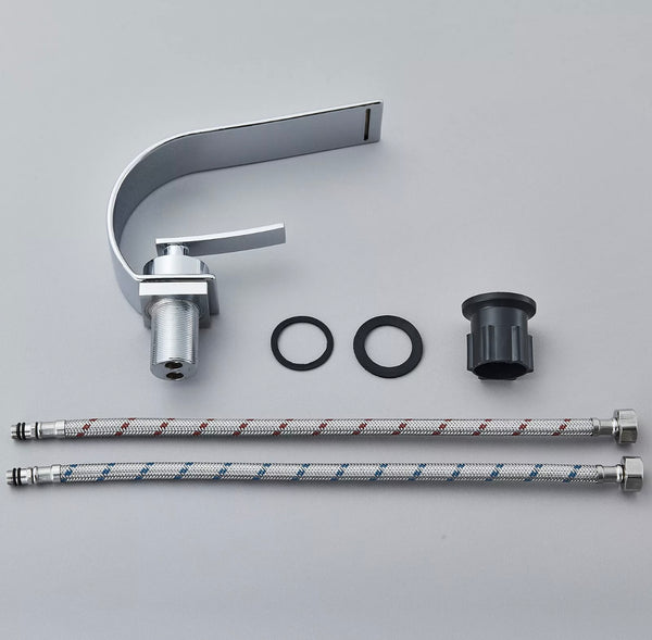 #1473 CHROME CURVE WATERFALL VANITY FAUCET