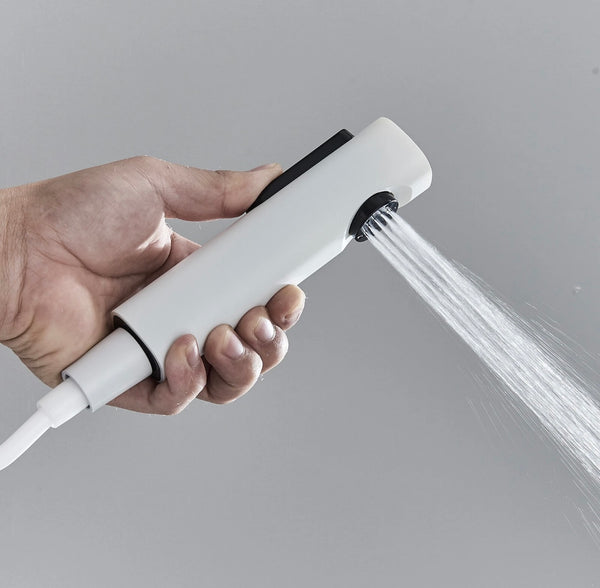 #1166 WHITE 4 IN 1 EXPOSED SHOWER SYSTEM SET RAIN SHOWER HEAD COMBO OUTDOOR/INDOOR SHOWER FAUCET FIXTURES