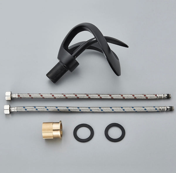 #1388 MATTE BLACK LAVATORY WATERFALL FAUCET