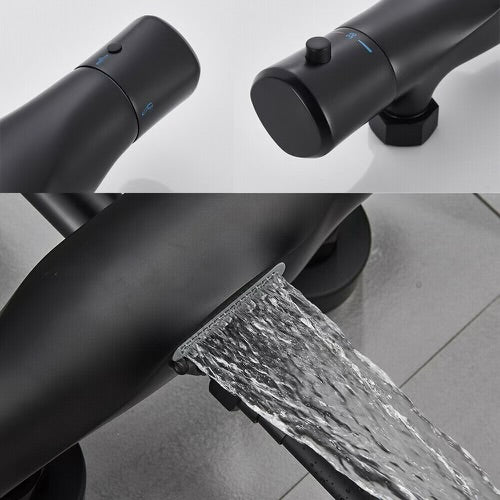 #1176 MATTE BLACK 3 IN 1 EXPOSED SOWER SET