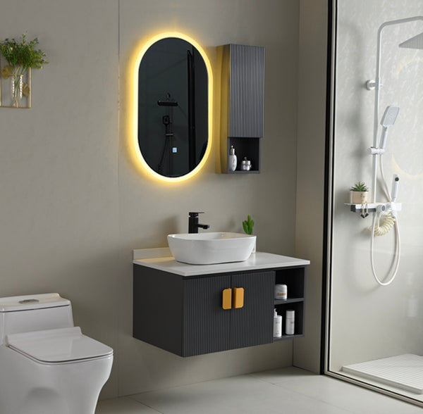 #1725 SG-9247 32-Inch Modern Vessel Vanity Set with LED Mirror