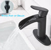 #1408 MATTE BLACK WATERFALL VANITY FAUCET WITH POPUP DRAIN